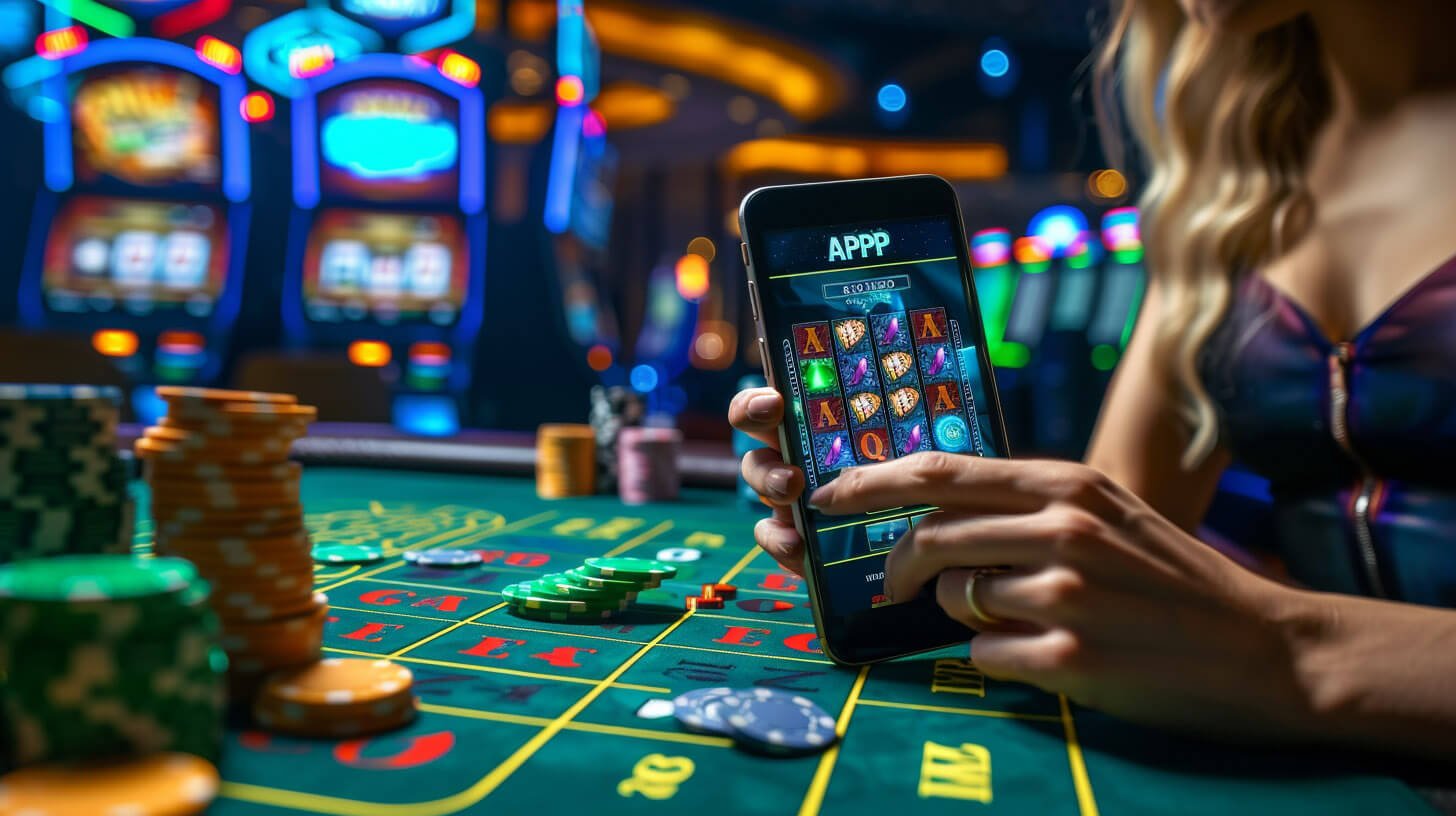 Ilustrasi slot online dengan tema modern dan warna cerah